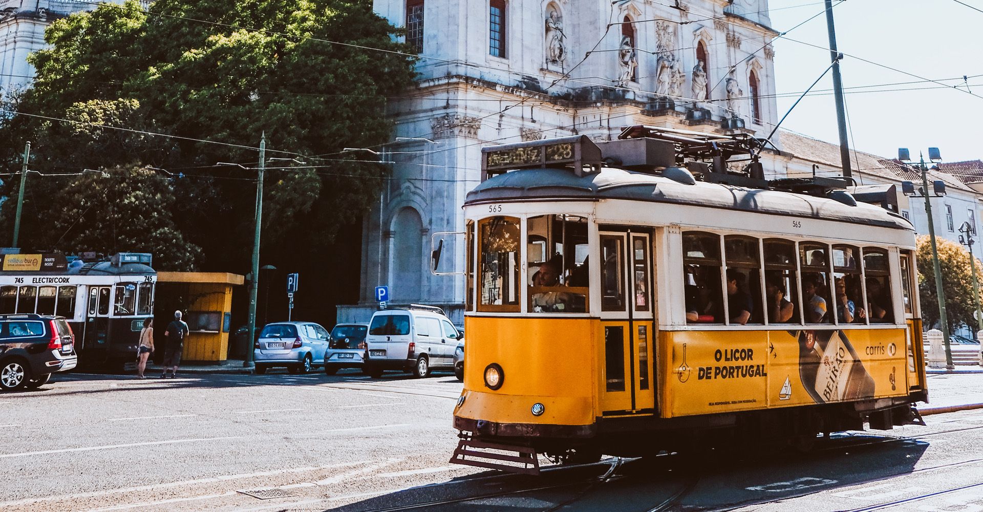 Iconic tram 28 in Lisbon.