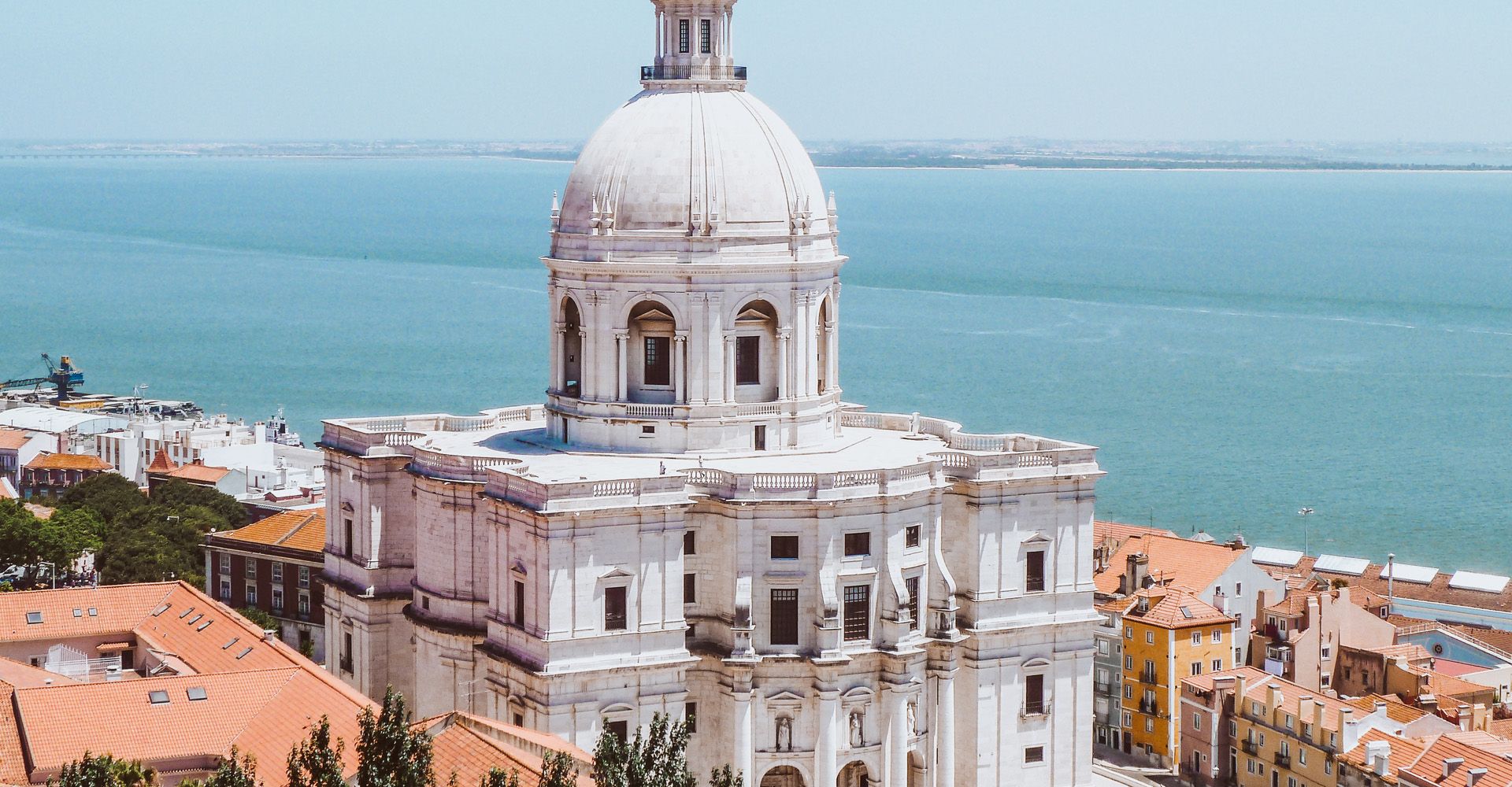 Stunning view of the Panteão Nacional overlooking the Tejo River, where history meets scenic beauty in the heart of Lisbon.